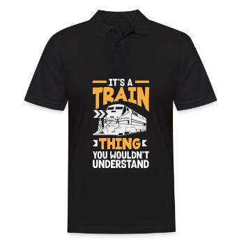 Drôle de Train amant Trains Locomotive cadeau - Polo Homme - noir - Devant - Kai (181cm)
