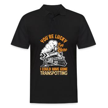 Funny Train Lover Trains Locomotive Gift - Men's Polo Shirt - black - Front - Kai (181cm)