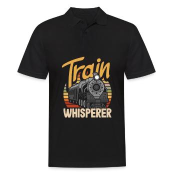 Drôle de Train amant Trains Locomotive cadeau - Polo Homme - noir - Devant - Kai (181cm)