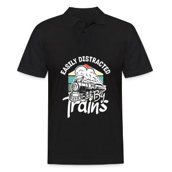 Drôle de Train amant Trains Locomotive cadeau - Polo Homme - noir - Devant - Kai (181cm)