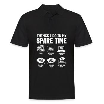Drôle de Train amant Trains Locomotive cadeau - Polo Homme - noir - Devant - Kai (181cm)