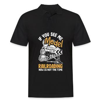 Drôle de Train amant Trains Locomotive cadeau - Polo Homme - noir - Devant - Kai (181cm)
