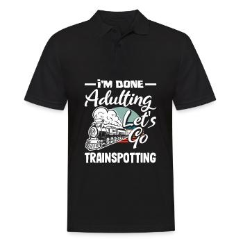 Drôle de Train amant Trains Locomotive cadeau - Polo Homme - noir - Devant - Kai (181cm)