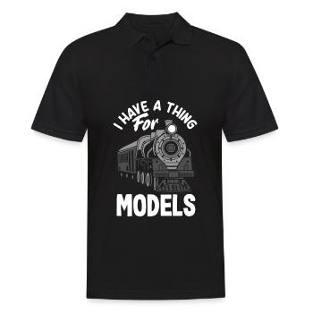 Drôle de Train amant Trains Locomotive cadeau - Polo Homme - noir - Devant - Kai (181cm)