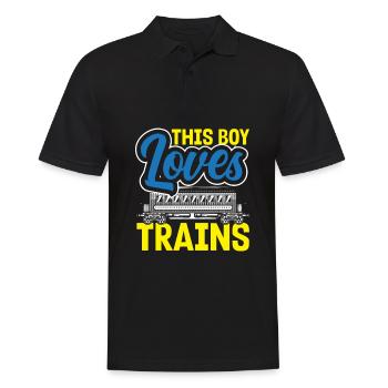 Drôle de Train amant Trains Locomotive cadeau - Polo Homme - noir - Devant - Kai (181cm)
