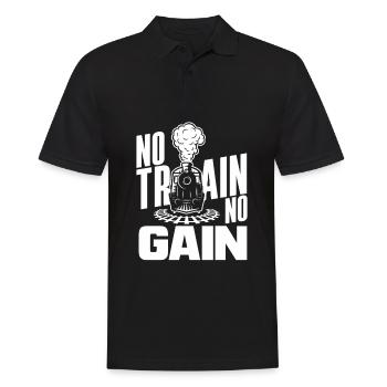 Drôle de Train amant Trains Locomotive cadeau - Polo Homme - noir - Devant - Kai (181cm)