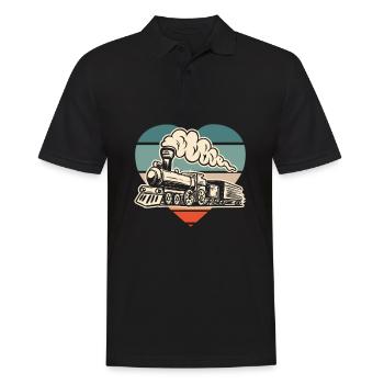 Drôle de Train amant Trains Locomotive cadeau - Polo Homme - noir - Devant - Kai (181cm)