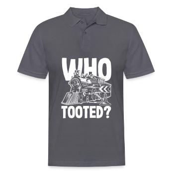 Funny Train Lover Trains Locomotive Gift - Men's Polo Shirt - charcoal grey - Front - Nico (186cm)