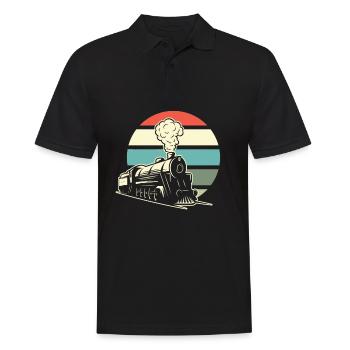 Drôle de Train amant Trains Locomotive cadeau - Polo Homme - noir - Devant - Kai (181cm)