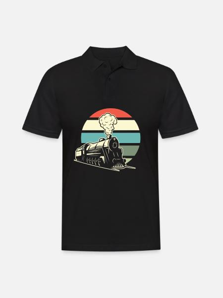 Lustiges Zug Liebhaber Züge Lokomotive Geschenk - Männer Poloshirt - Schwarz