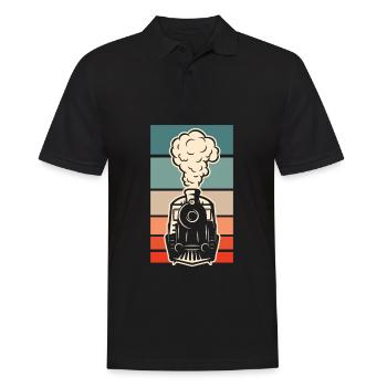 Drôle de Train amant Trains Locomotive cadeau - Polo Homme - noir - Devant - Kai (181cm)