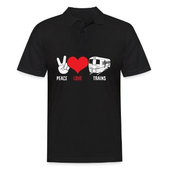 Drôle de Train amant Trains Locomotive cadeau - Polo Homme - noir - Devant - Kai (181cm)