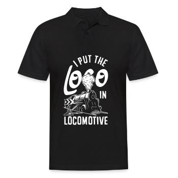 Drôle de Train amant Trains Locomotive cadeau - Polo Homme - noir - Devant - Kai (181cm)