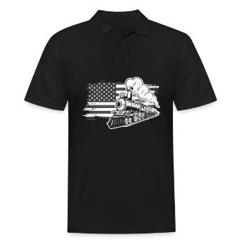 Drôle de Train amant Trains Locomotive cadeau - Polo Homme - noir - Devant - Kai (181cm)