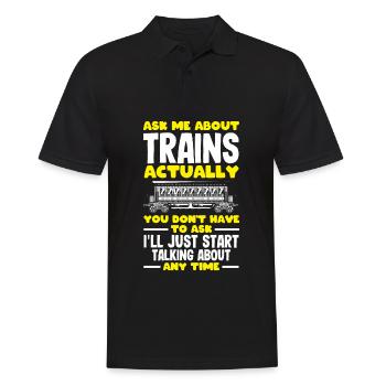 Drôle de Train amant Trains Locomotive cadeau - Polo Homme - noir - Devant - Kai (181cm)