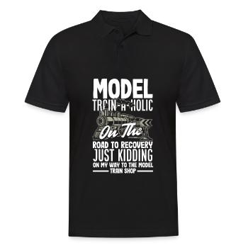 Drôle de Train amant Trains Locomotive cadeau - Polo Homme - noir - Devant - Kai (181cm)