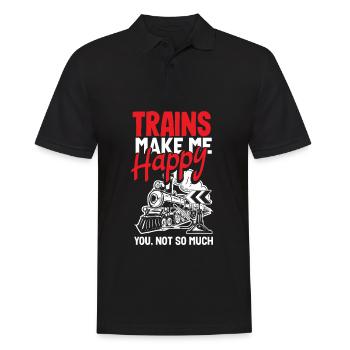 Drôle de Train amant Trains Locomotive cadeau - Polo Homme - noir - Devant - Kai (181cm)