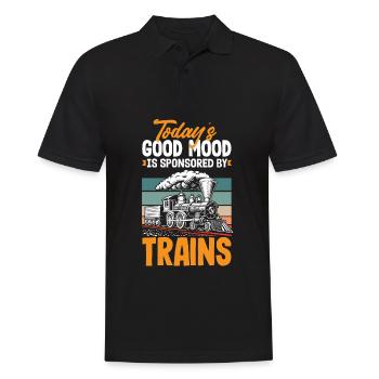 Drôle de Train amant Trains Locomotive cadeau - Polo Homme - noir - Devant - Kai (181cm)