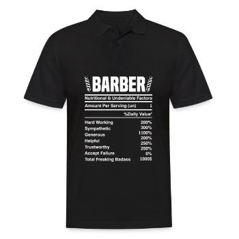 Barber Homme Coiffeur Coiffeur - Polo Homme - noir - Devant - Kai (181cm)