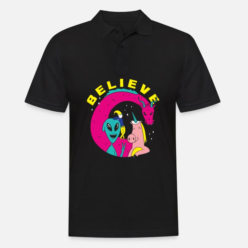 Funny Alien Alien Gift - Men's Polo Shirt - black