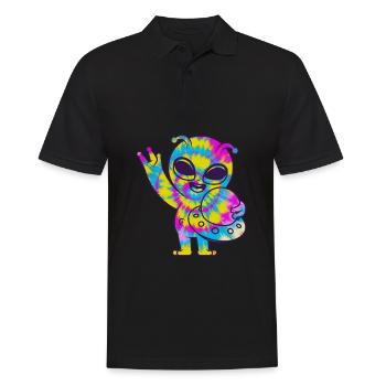 Lustiges Alien Außerirdische Geschenk - Männer Poloshirt - Schwarz - Vorne - Kai (181cm)