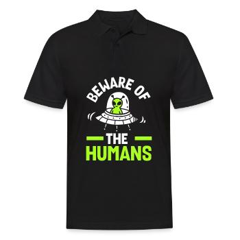 Lustiges Alien Außerirdische Geschenk - Männer Poloshirt - Schwarz - Vorne - Kai (181cm)