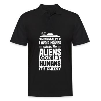 Lustiges Alien Außerirdische Geschenk - Männer Poloshirt - Schwarz - Vorne - Kai (181cm)
