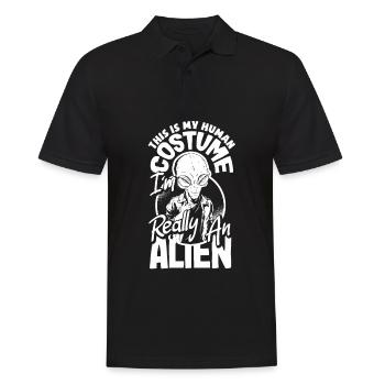 Drôle de cadeau extraterrestre extraterrestre - Polo Homme - noir - Devant - Kai (181cm)