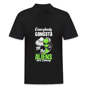Lustiges Alien Außerirdische Geschenk - Männer Poloshirt - Schwarz - Vorne - Kai (181cm)