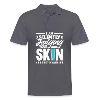 Skin Care Beautician Cosmetics - Men's Polo Shirt - charcoal grey - Front - Nico (186cm)