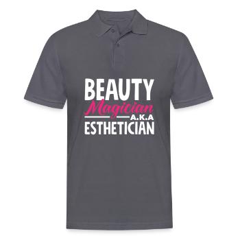 Skin Care Beautician Cosmetics - Men's Polo Shirt - charcoal grey - Front - Nico (186cm)