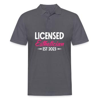 Skin Care Beautician Cosmetics - Men's Polo Shirt - charcoal grey - Front - Nico (186cm)