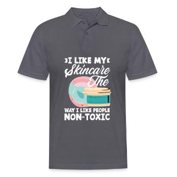 Skin Care Beautician Cosmetics - Men's Polo Shirt - charcoal grey - Front - Nico (186cm)
