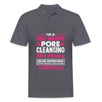 Skin Care Beautician Cosmetics - Men's Polo Shirt - charcoal grey - Front - Nico (186cm)