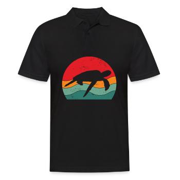 Tortue Tortue Mer Cadeau - Polo Homme - noir - Devant - Kai (181cm)