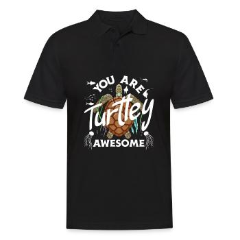 Tortue Tortue Mer Cadeau - Polo Homme - noir - Devant - Kai (181cm)