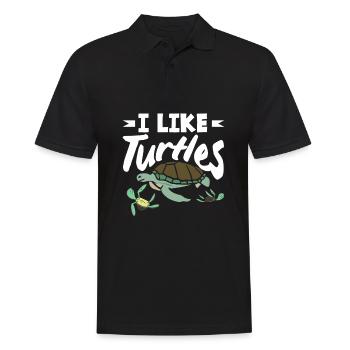 Tortue Tortue Mer Cadeau - Polo Homme - noir - Devant - Kai (181cm)