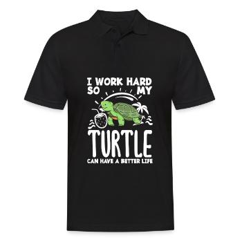 Tortue Tortue Mer Cadeau - Polo Homme - noir - Devant - Kai (181cm)