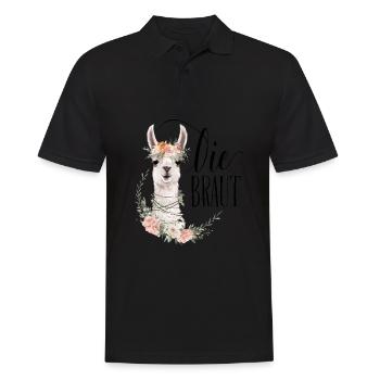 Braut Bride To Be Lama Alpaka Verlobung JGA - Männer Poloshirt - Schwarz - Vorne - Kai (181cm)