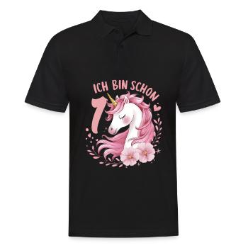 1er anniversaire fille 1 an cheval chevaux licorne - Polo Homme - noir - Devant - Kai (181cm)