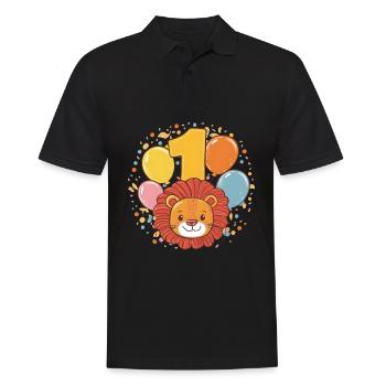 1er anniversaire Leo Fête d’anniversaire des enfants - Polo Homme - noir - Devant - Kai (181cm)