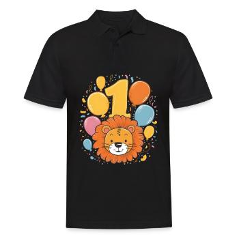 1er anniversaire Leo Fête d’anniversaire des enfants - Polo Homme - noir - Devant - Kai (181cm)