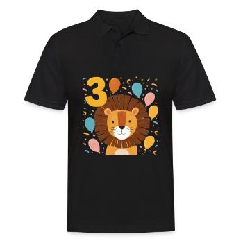 3rd Birthday Leo Kids Birthday - Men's Polo Shirt - black - Front - Kai (181cm)