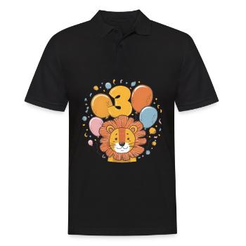 3rd Birthday Leo Kids Birthday - Men's Polo Shirt - black - Front - Kai (181cm)
