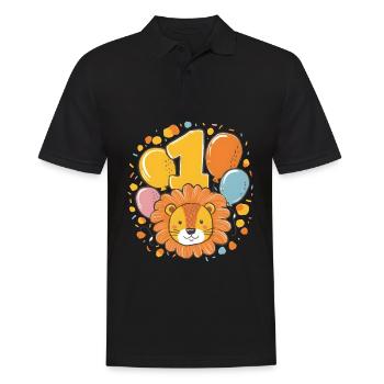 1er anniversaire Leo Fête d’anniversaire des enfants - Polo Homme - noir - Devant - Kai (181cm)