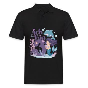 3. Geburtstag Mädchen 3 Jahre Meerjungfrau Party - Männer Poloshirt - Schwarz - Vorne - Kai (181cm)