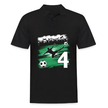4ème anniversaire 4 ans de football Joueur de football - Polo Homme - noir - Devant - Kai (181cm)