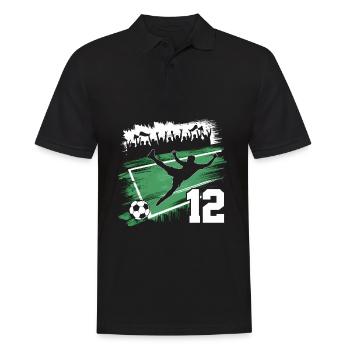 12th Birthday 12 Years Soccer Soccer Player - Men's Polo Shirt - black - Front - Kai (181cm)