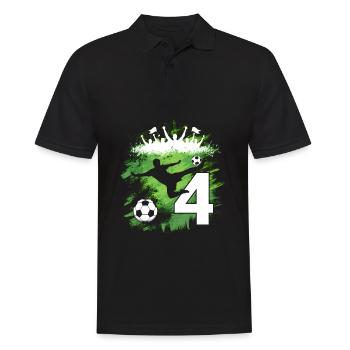 4ème anniversaire 4 ans de football Joueur de football - Polo Homme - noir - Devant - Kai (181cm)