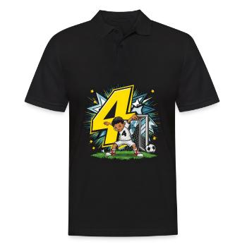 4ème anniversaire 4 ans de football Joueur de football - Polo Homme - noir - Devant - Kai (181cm)